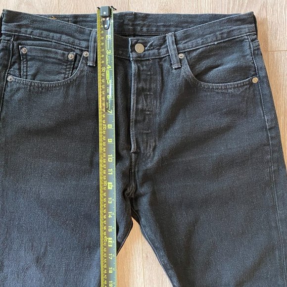 Levis 501 Straight Leg Button Fly Original Fit Jeans Dyed Black 34x30 - Picture 8 of 10